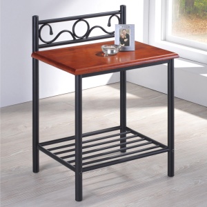 Noptiera Model Kellien, Negru/Nuc, 45x35x62 cm, lemn masiv