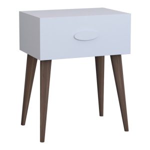 Noptiera Model Laber, Alb, 45x30x57.5 cm - Img 1