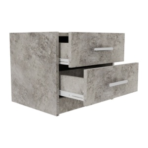 Noptiera Olympus cu 2 sertare culoare antracit antic 47.5x40.5x40.5 - Img 3