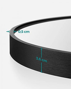 Oglinda rotunda, Songmics, Negru, 61x61x3.6 cm - Img 5