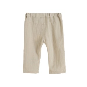 Pantaloni bej din panza Newness - Img 2