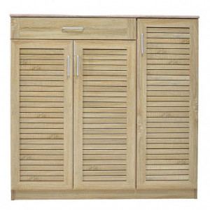 Pantofar cu 3 uși, 9 rafturi și sertar, capacitate 30 perechi, Sonoma, 120 × 37 × 123 cm - Img 4