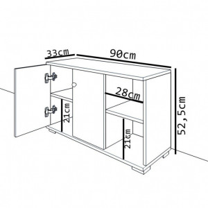 Pantofar Model Deril, Alb/Sonoma, 90x33x52 cm - Img 5