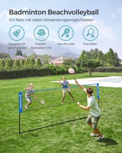 Plasa de badminton Songmics Albastru 400x155x103 cm