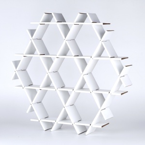 Raft din carton HEXBEYAZ Alb 70x67x11 cm - Img 7