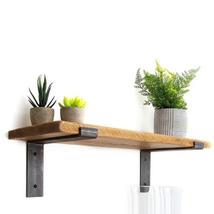 Raft din lemn Lam002 Negru 60x16x14 cm - Img 7