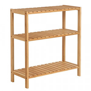 Raft pentru baie, cu 3 polite Model Itzel, Natural, 59x26x66 cm - Img 2