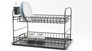 Raft pentru scurgere vesela SM008 Argintiu 47x32x31 cm - Img 2