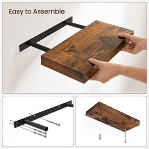 Raft suspendat Model Serena, Maro antichizat/Negru, 80x20x3.8 cm - Img 6
