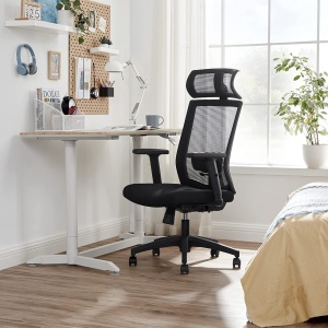 Scaun birou Songmics Negru 65x53x126 cm - Img 3