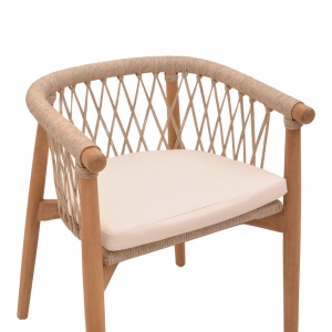 Scaun cu Brate Model Abby, Natur/Crem, 60x58x78 cm - Img 6