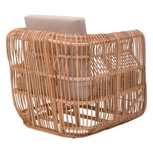 Scaun cu Brate Model Fajole, Natur/Bej, 86x86x66 cm - Img 2
