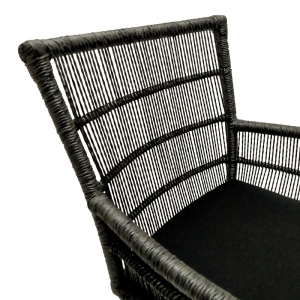 Scaun cu Brate Model Inca, Natur/Negru, 60x61x90 cm - Img 6