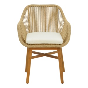 Scaun cu Brate Model Kalie, Natur/Bej, 60x61x80 cm - Img 4