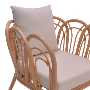 Scaun cu Brate Model Tania, Natur/Alb, 76x76x76 cm - Img 6