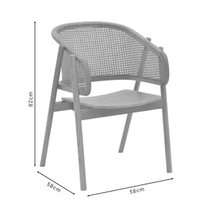 Scaun cu Brate Model Wenzy, Natur, 58x58x82 cm - Img 9