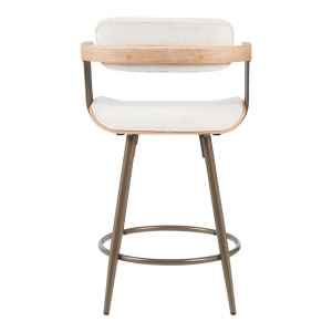 Scaun de bar Cameo, bronz/alb/bej, 53x50x93 cm - Img 5