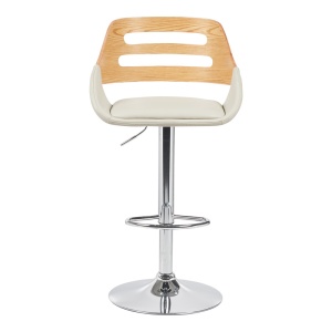 Scaun de bar Fern, gri/bej, 50x48.5x110.5 cm - Img 4
