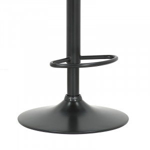 Scaun de bar, inaltime ajustabila, Model Hadley, Nuc/Negru, 54x59x113 cm - Img 6