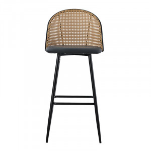Scaun de bar Model Kace, Natur/Negru, 43x55x102 cm - Img 4