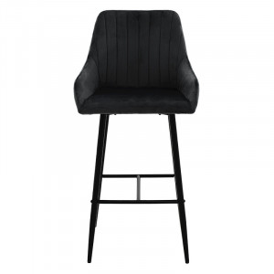 Scaun de bar Model Patrin, Negru, 49x48x98 cm - Img 4