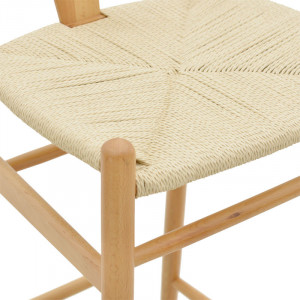 Scaun de bar Model Wishbone, Natur, 53x54x107 cm - Img 5