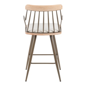Scaun de bar Posse, bej/bronz/alb, 48x54x92.5 cm - Img 5
