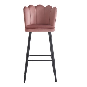Scaun de bar Velvi, roz, 46x45x105.5 cm - Img 2