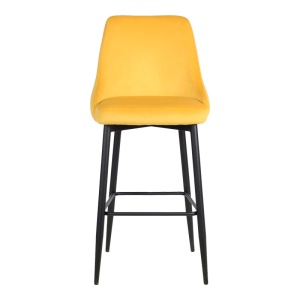 Scaun de bar Zedna, galben/negru, 52x57x111 cm - Img 4
