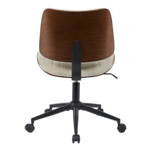 Scaun de birou Amani, bej/nuc, 52x54x90.5 cm - Img 5