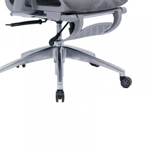 Scaun de birou manager cu suport pentru picioare Thelonius plasa gri - Img 8