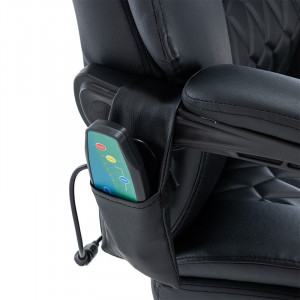 Scaun de birou pentru director Thrive Premium Quality mecanism de masaj de calitate superioara - incalzit spate piele ecologica negru - Img 7