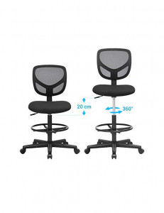 Scaun de birou, Songmics, Negru, OBN15BK, 60 x 60 x 117 cm - Img 5