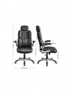 Scaun de birou, Songmics, OBG65BK, Negru, 75 x 70 x 137 cm - Img 5