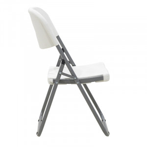 Scaun de camping pliabil Edison cu cadru metalic si plastic alb - Img 4
