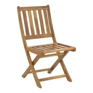 Scaun de exterior, Model Elijie, culoare natural, lemn masiv de salcam, 45x62x90 cm - Img 2