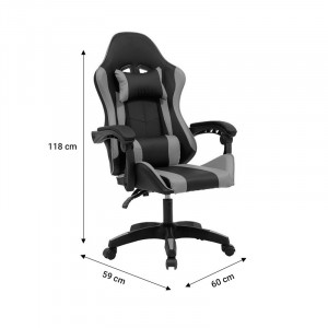 Scaun de gaming William piele ecologica negru - rosu - Img 7