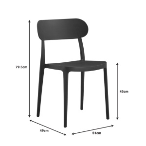 Scaun de Gradina Amvroan, gri antracit, 51x49x79.5 cm - Img 5