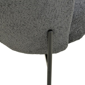 Scaun dining Houlian, tapițat cu material textil, Gri antracit/Negru, 46 × 66 × 89 cm - Img 8