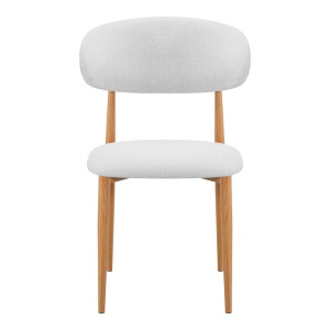 Scaun dining Kaourt, tapițat cu material textil, Gri/Natur, 49 × 55 × 80 cm - Img 4
