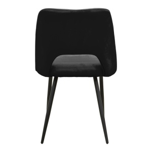 Scaun dining Nelda, tapițat cu catifea, Negru, 44 × 58 × 82 cm - Img 6