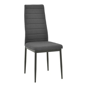 Scaun dining Parker, tapițat cu material textil, Negru/Gri, 41 × 48 × 96 cm - Img 2