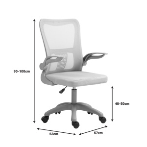 Scaun directorial Annalise, gri, 57x53x90-100 cm - Img 13