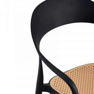 Scaun exterior Ember cu protectie UV plastic bej-negru 52.5x56.5x81cm - Img 5