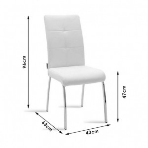 Scaun Model Ariadne, Negru/Crom, 43x63x96 cm - Img 8