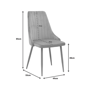 Scaun Model Azori, Gri/Natur , 49x55x85 cm - Img 8
