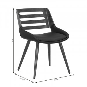 Scaun Model Brody, Nuc/Negru, 51x55x76 cm - Img 7