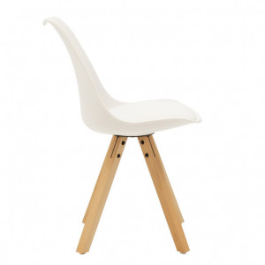 Scaun Model Caron, Alb/Natur, 48x55x80 cm - Img 3