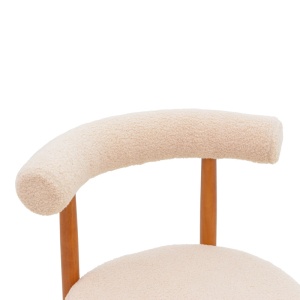 Scaun Model Fenza, Bej/Nuc, 60x54x75 cm - Img 6