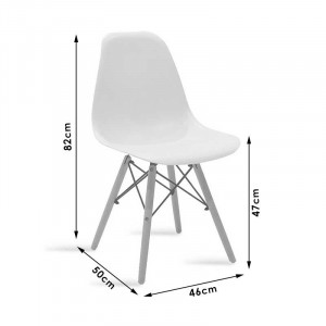 Scaun Model Julita, Natur/Gri/Negru, 46x50x82 cm - Img 7